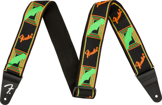 Correa de Guitarra Fender Neon Monogrammed Verde/Naranja