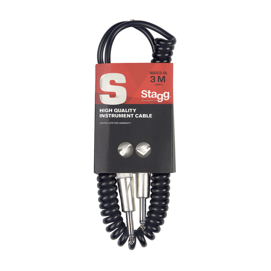 Cable de Instrumento, Plug / Plug (m / M), 3 M, Espiral Enrollado, Sgcc3 Dl