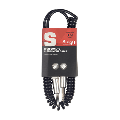 Cable de Instrumento, Plug / Plug (m / M), 3 M, Espiral Enrollado, Sgcc3 Dl