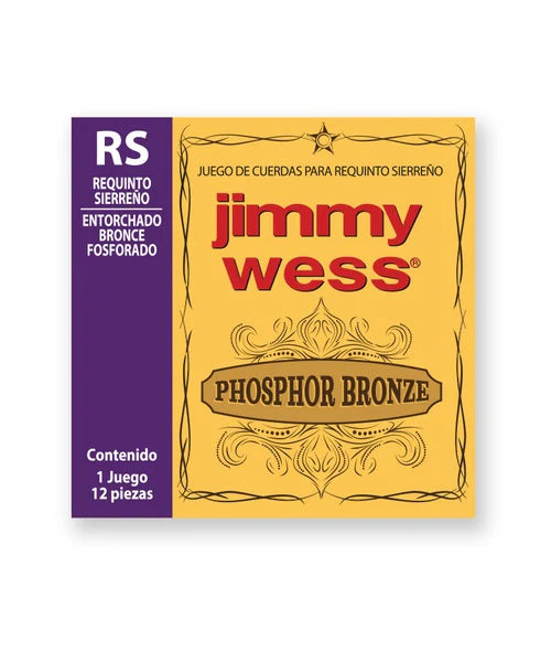 Encordadura Jimmy Wess Requinto Sierreño 12 Cuerdas Acero Estañado Bronce Fosforado