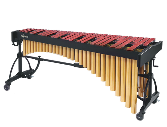Majestic M7550P — Marimba Majestic 5 Octavas Con Resonadores Y Baquetones, Fibra De Vidrio