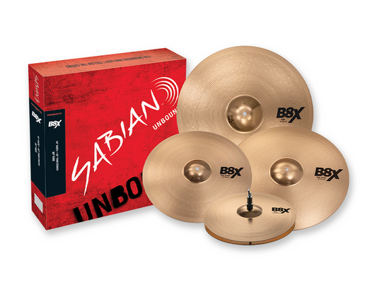 Sabian 45003XG — Platillos Sabian B8X Performance Set 14'' Hi Hats, 16'' Thin Crash, 20" Ride +18'' Thin Crash Gratis