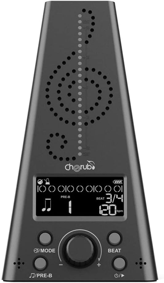 Metronomo Digital Negro Recargable Cherub
