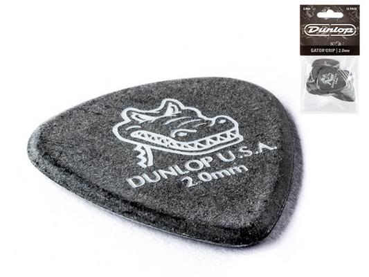 Púa Dunlop Gator Grip 2.00 Negra