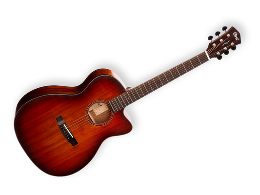Cort CORE-OC ABW OPLB — Guitarra Electroacustica Cort Palo Negro Mate/Sombreado Cafe Con Estuche