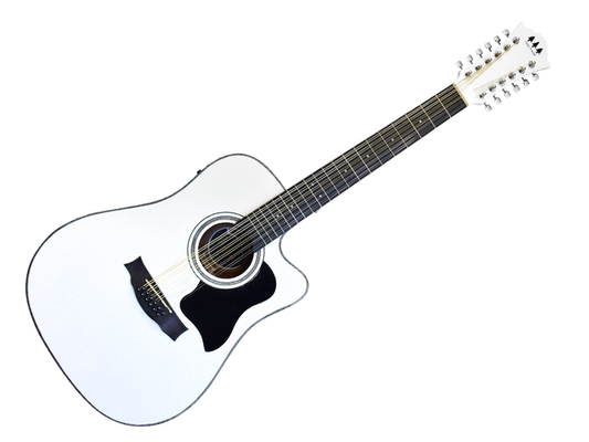 Requinto Sierreño Electroacústico Tres Pinos TPRS-100 Blanco Brillante