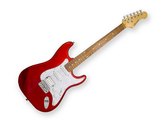 Caraya E-211 RD — Guitarra Electrica Caraya, Roja Con Funda Y Tahali