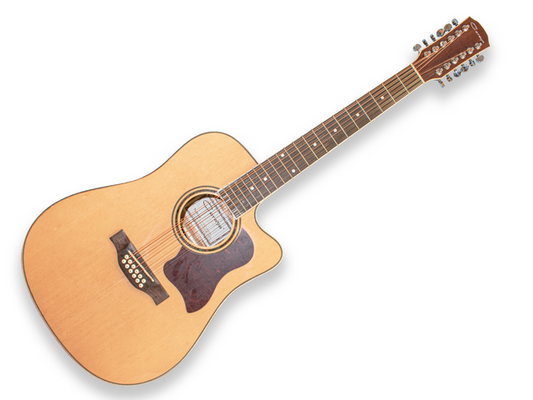 Caraya F-66012EQCN — Guitarra Electroacustica Caraya De 12 Cuerdas, Natural Con Recorte