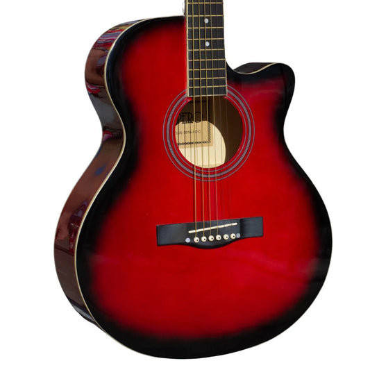 Clásica Cuerdas de Acero Electroacústica con Resaque Roja 40¨