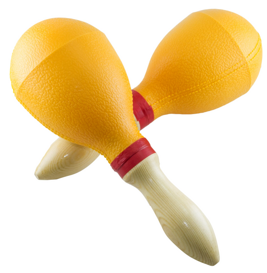 Maracas de Plastico 26 Cms Color Amarillo (par) Cpmr002