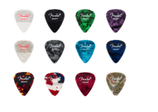 Paquete de Puas Fender 351 Dotted Celluloid (12pk) Hvy
