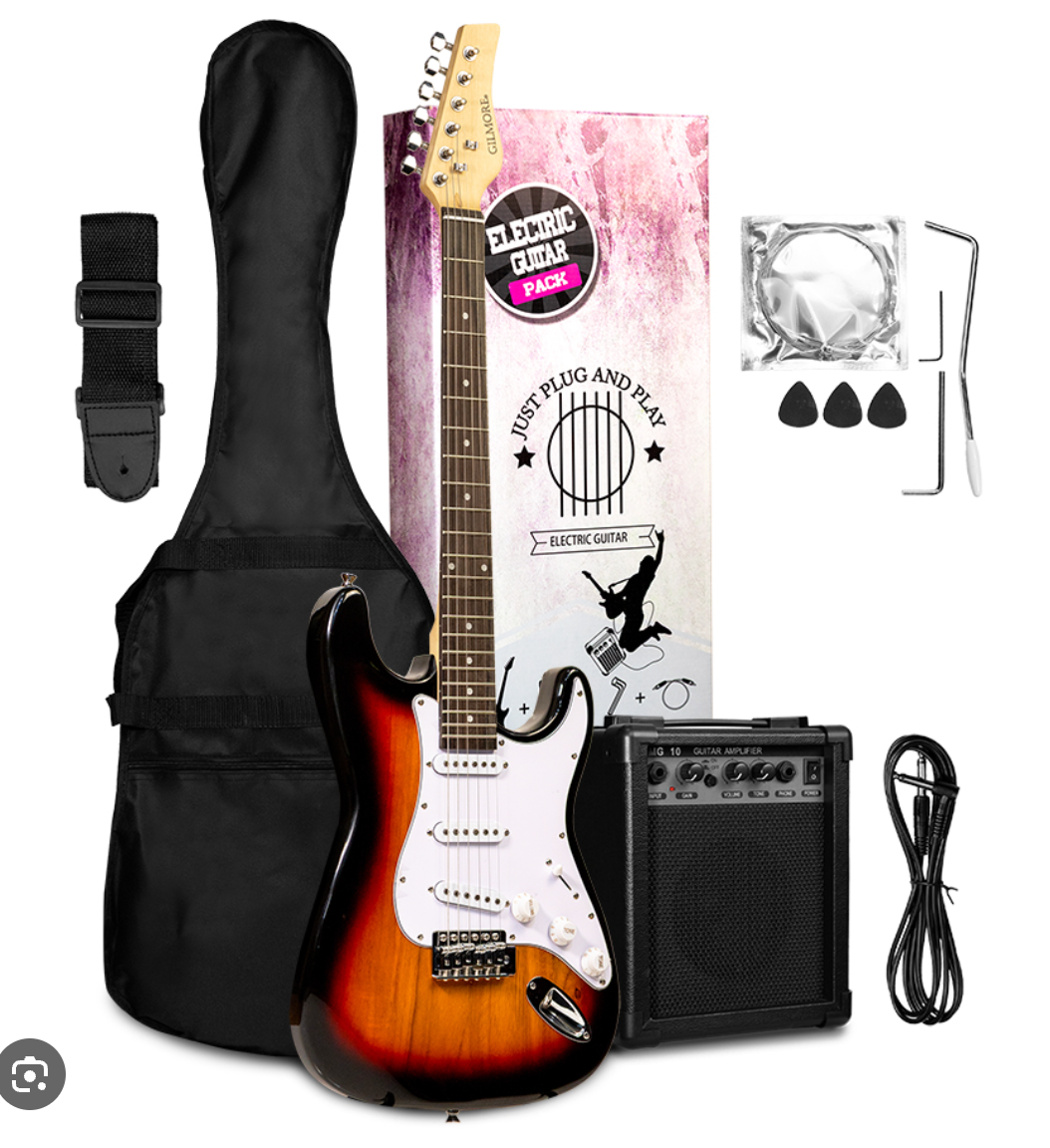 Paquete Guitarra Eléctrica Stratocaster Sombreada Gilmore N