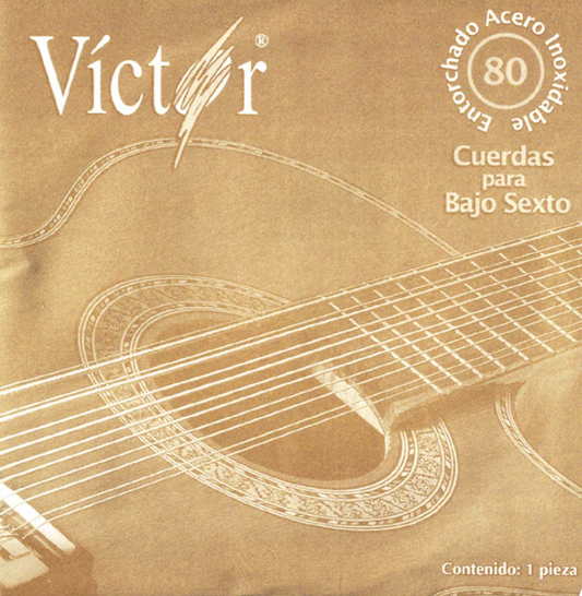 Paquete de 6 Cuerdas Victor Bajo 5 y 6 Cuerdas 1a. Entorchado Acero Inoxidable