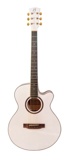 Guitarra Bamboo Electroacústica Blanca Linden 40” con Funda