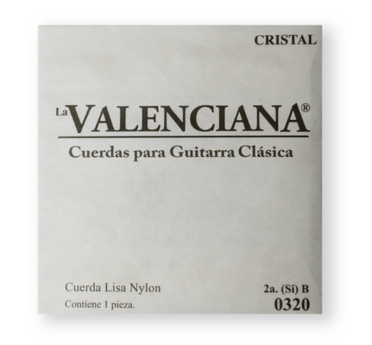 Paquete de Cuerdas Valenciana Guitarra Clásica 2a. Nylon Transparente