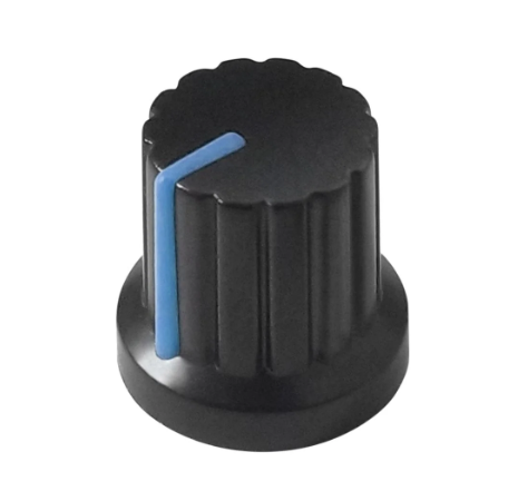 Perilla de Plástico para Potenciómetro con Indicador Azul Radox 835-001