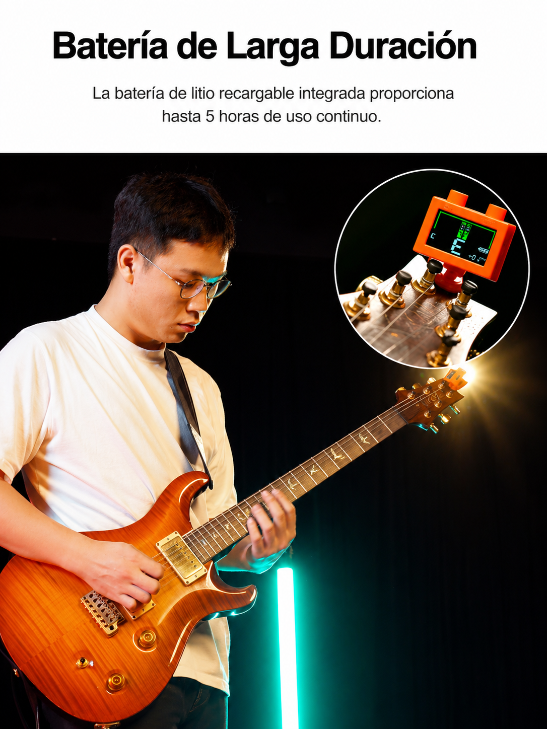 Afinador Digital Cromatico Guit bajo Uku Amarillo Cherub
