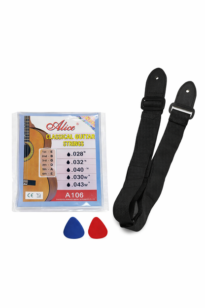 Paquete de Guitarra Clasica Negra Segovia Sg851paqbk