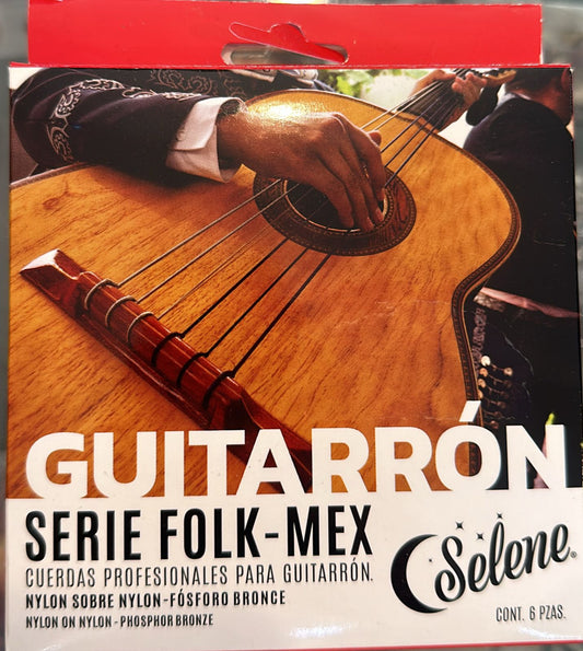 Encordadura para Guitarrón Nylon sobre Nylon Verde Fósforo Bronce 300-NNV