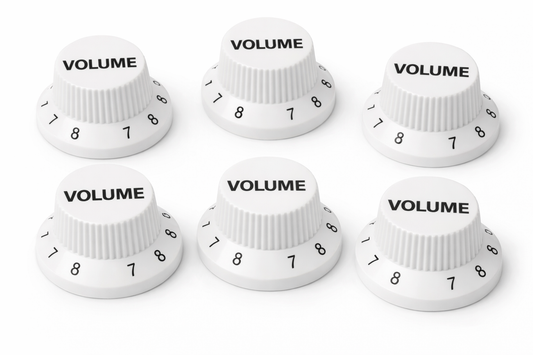 Paquete Perilla de Plastico para Potenciometro de Volumen Blanco 6 Piezas