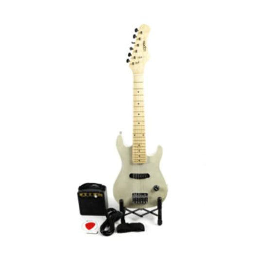 Guitarra Eléctrica Logan Tipo Stratocaster Plateada (Set Niño)