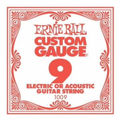 Paquete de Cuerdas Ernie Ball Custom Guitarra Eléctrica/Acústica 1a Acero .009