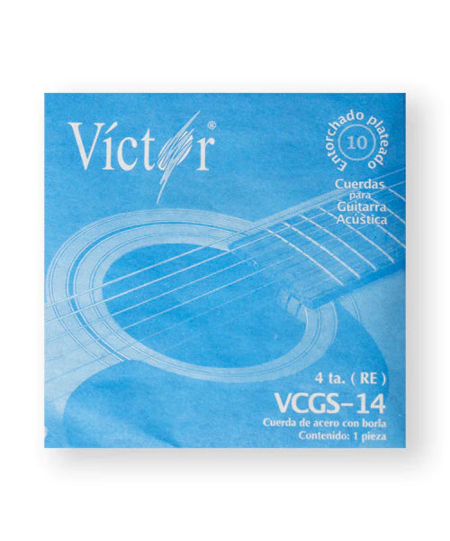 Paquete de 10 Cuerdas Victor Guitarra Clásica Acero Entorchado Plata 4a