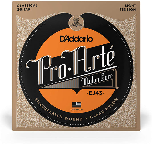 Encordadura D'Addario EJ-43 Pro-Arté Guitarra Clásica Nylon Clear Light