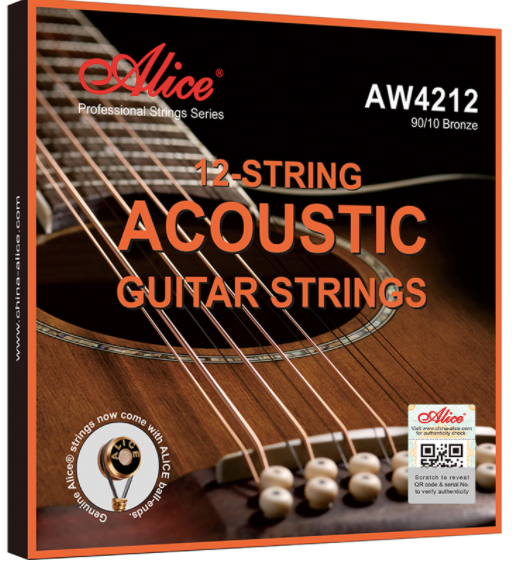 Juego de Cuerdas Alice Guitarra 12 Cuerdas .010/.047 Bronce