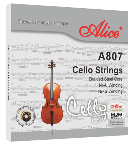Juego de Cuerdas Alice Chelo 4/4 Níquel-Aluminio Níquel-Cromo
