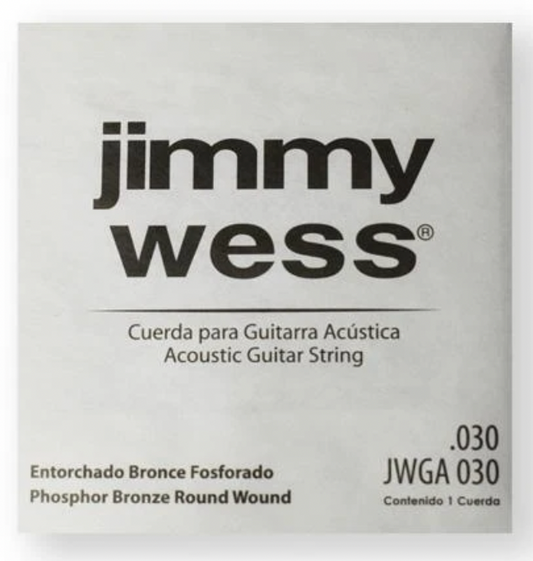 Paquete de Cuerda Jimmy Wess Guitarra Acústica .030 Bronce Fosforado