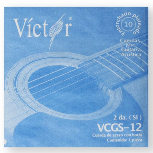 Paquete de 10 Cuerdas Victor Guitarra Acero 2a