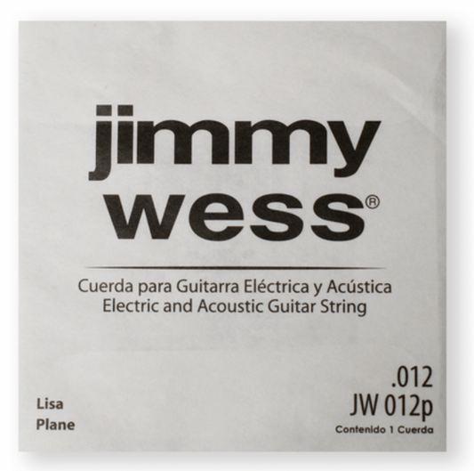 Paquete 6 Cuerdas Jimmy Wess Guitarra Acústica o Eléctrica 2a. Acero .012
