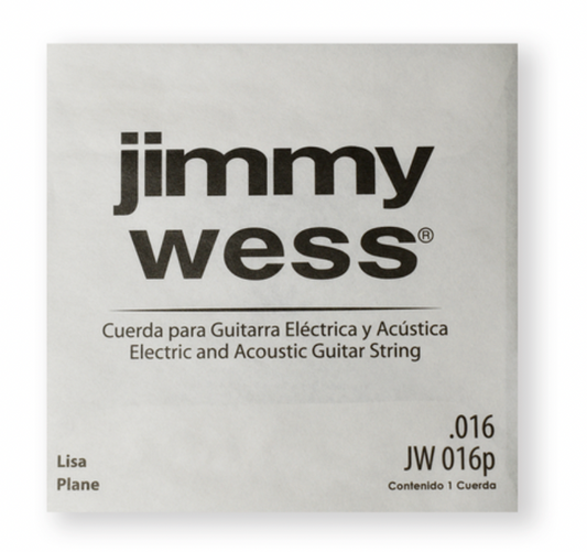 Cuerda Suelta Jimmy Wess Guitarra Acústica o Eléctrica 2a Acero .016