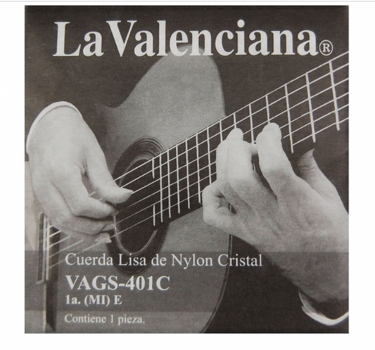 Paquete de 12 Cuerdas La Valenciana Guitarra Clásica 1a Nylon Cristal