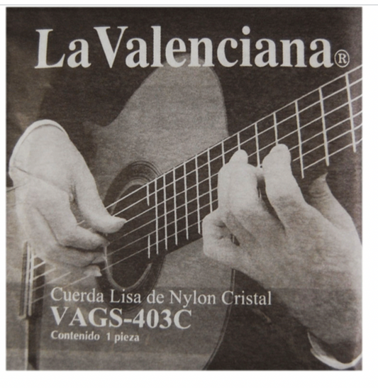 Paquete de 12 Cuerdas La Valenciana Guitarra Clásica 3a Nylon Cristal