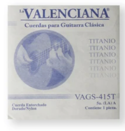 Paquete de 6 Cuerdas La Valenciana Guitarra Clásica 5a Nylon Titanio