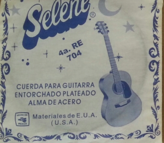 Cuerda Suelta Acero Entorchado Plateado Selene 4ta