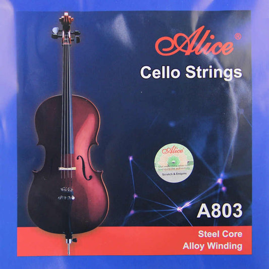 Juego de Cuerdas Alice Cello 4/4 Núcleo de Acero