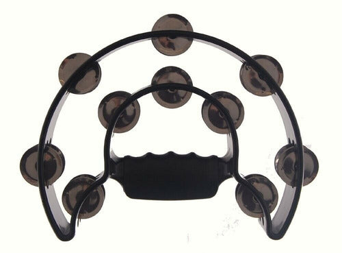 Pandero Media Luna Doble Negro Alice Atb002/bk