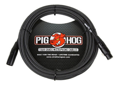 Cable P/microfono Texturizado Black White 9.14mt Xlr Xlr Pig Hog