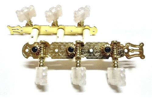 Maquinaria P/guitarra Clasica Dorada Lira Clavija Flor Alice ⌘ Afd-019c