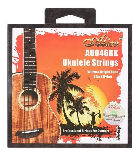 Juego de Cuerdas Alice Ukulele Concierto Nylon Negro