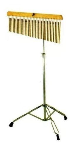 Campanas 36 Barras Doradas en Madera Natural Excb002