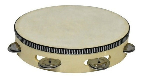 Pandero de Madera 25cm/10" C/parche Copacabana 1 Hilera Rin