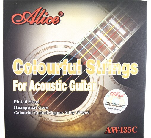 Juego de Cuerdas Guitarra Acústica Colores Super Light Alice