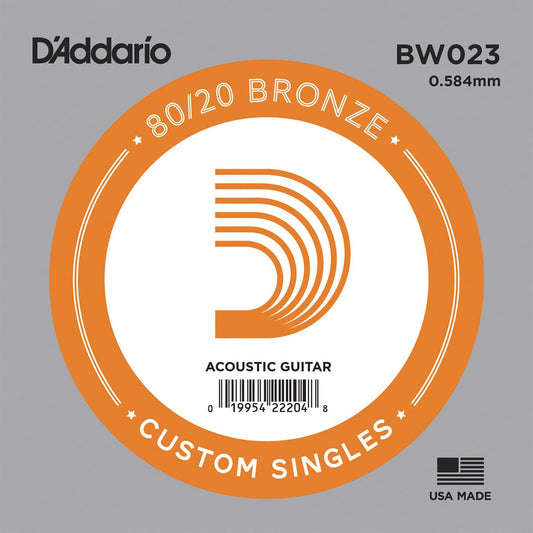Cuerda Suelta D'Addario BW-023 Guitarra Acústica .023 Bronce
