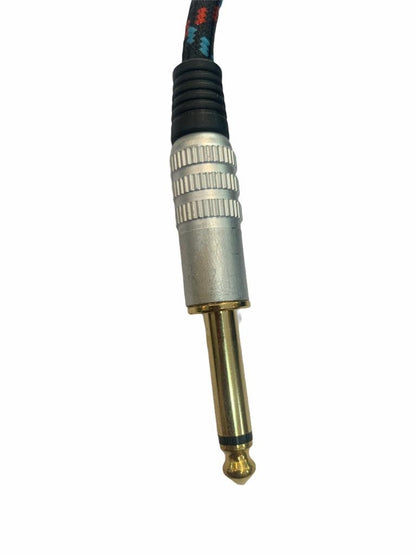 Cable Audio Planchado Plug 6,3 Mono Punta Dorada 5m