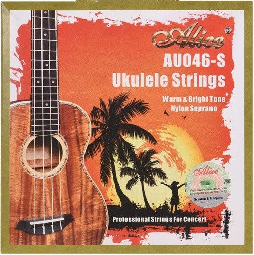 Juego de Cuerdas Alice Ukulele Soprano Nylon Blanco