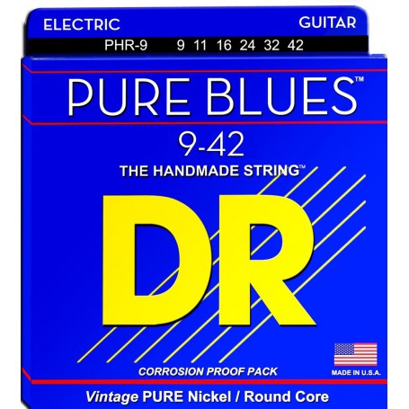 Juego de Cuerdas DR Pure Blues Guitarra Eléctrica .009-.042 Light